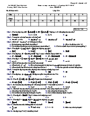 Bộ đề kiểm tra 45 phút Chương I môn Đại số Lớp 10 - Trường THPT Nguyễn Trung Trực